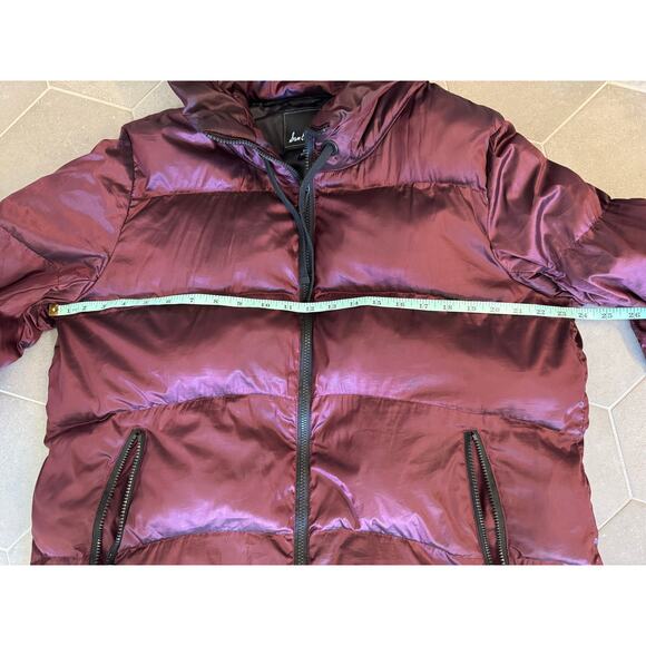 Sam Edelman Burgundy Maroon Puffer Short Winter Coat Jacket SIze XL - Picture 5 of 6